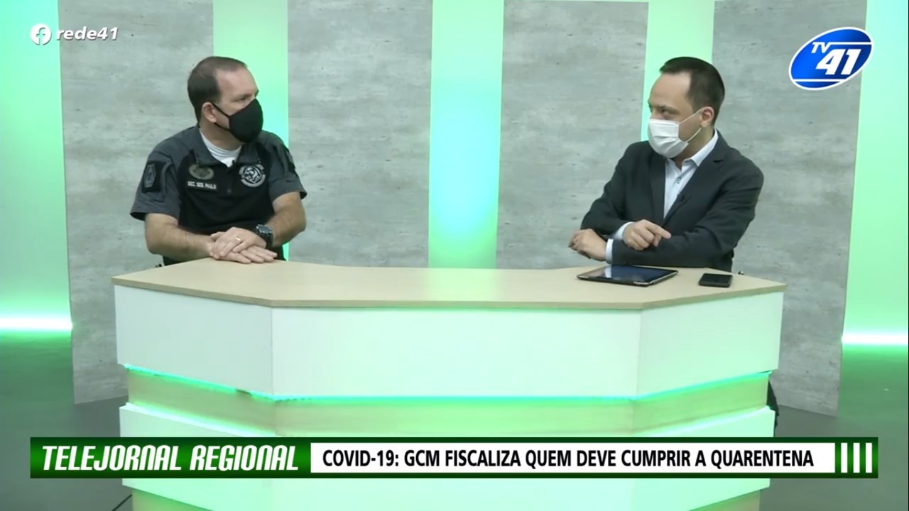 Thiago Gardinali entrevista o secretário Paulo André Tannús (Segurança) no Telejornal Regional sobre a atuação da GCM de Pirassununga (SP)