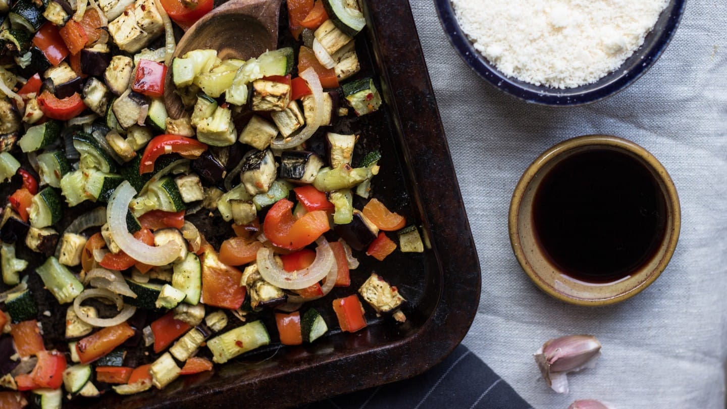 Salada de legumes assados