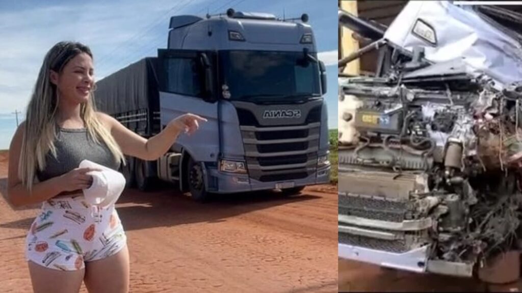 "Musa das Estradas" mostra como ficou o caminhão após o acidente
