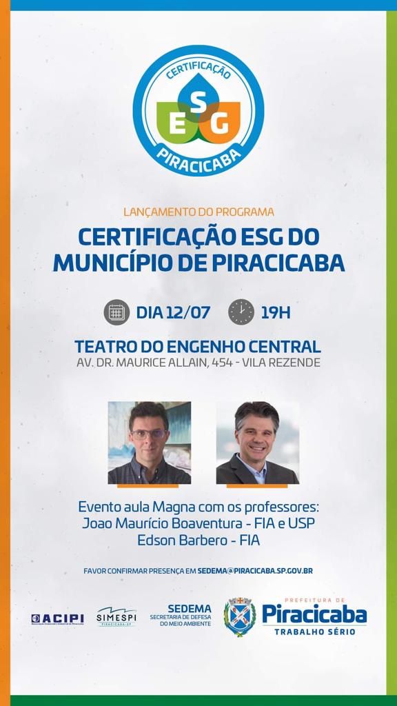 Certificação ESG de Piracicaba