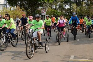 Passeio Ciclístico do Proesa reúne 80 participantes no Parque Cidade em Limeira