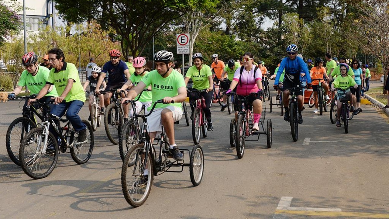 Passeio Ciclístico do Proesa reúne 80 participantes no Parque Cidade em Limeira