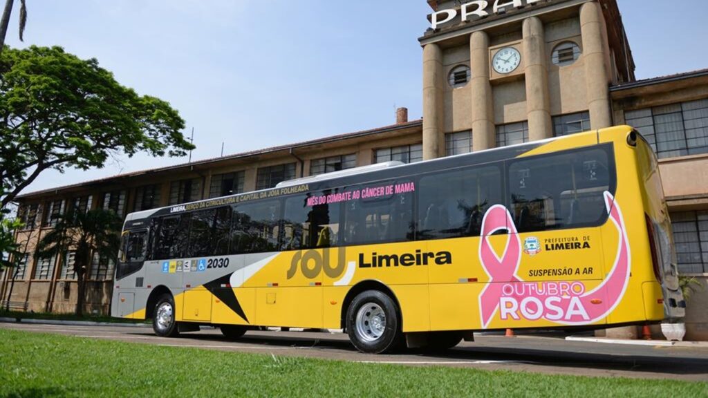 Outubro Rosa: ônibus de Limeira recebe personalização e alerta sobre a campanha