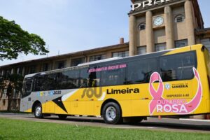 Outubro Rosa: ônibus de Limeira recebe personalização e alerta sobre a campanha