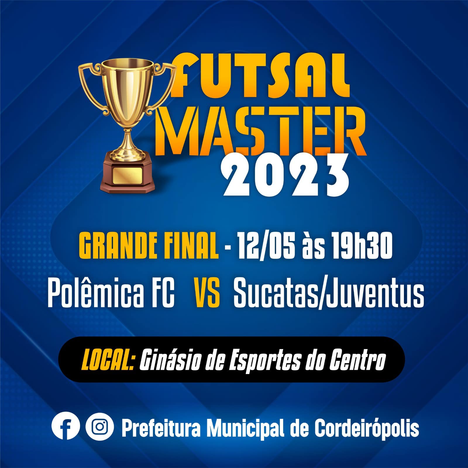 Futsal Master 2023 final entre Polêmica FC e Sucatas Juventus acontece nesta sexta-feira 12