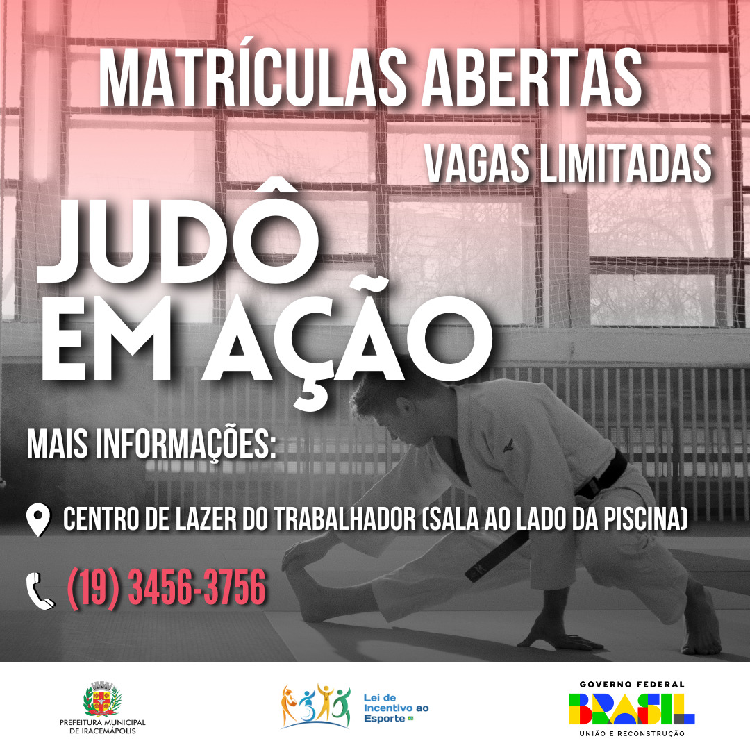 Prefeitura de Iracemápolis abre inscrições para aulas gratuitas de Judô